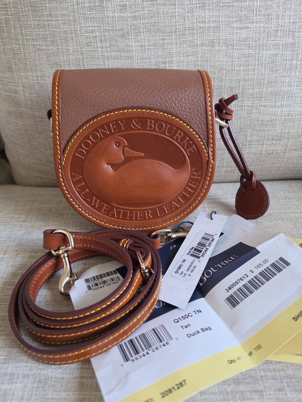 Dooney & Bourke Duck Bag, Crossbody Bag, Tan